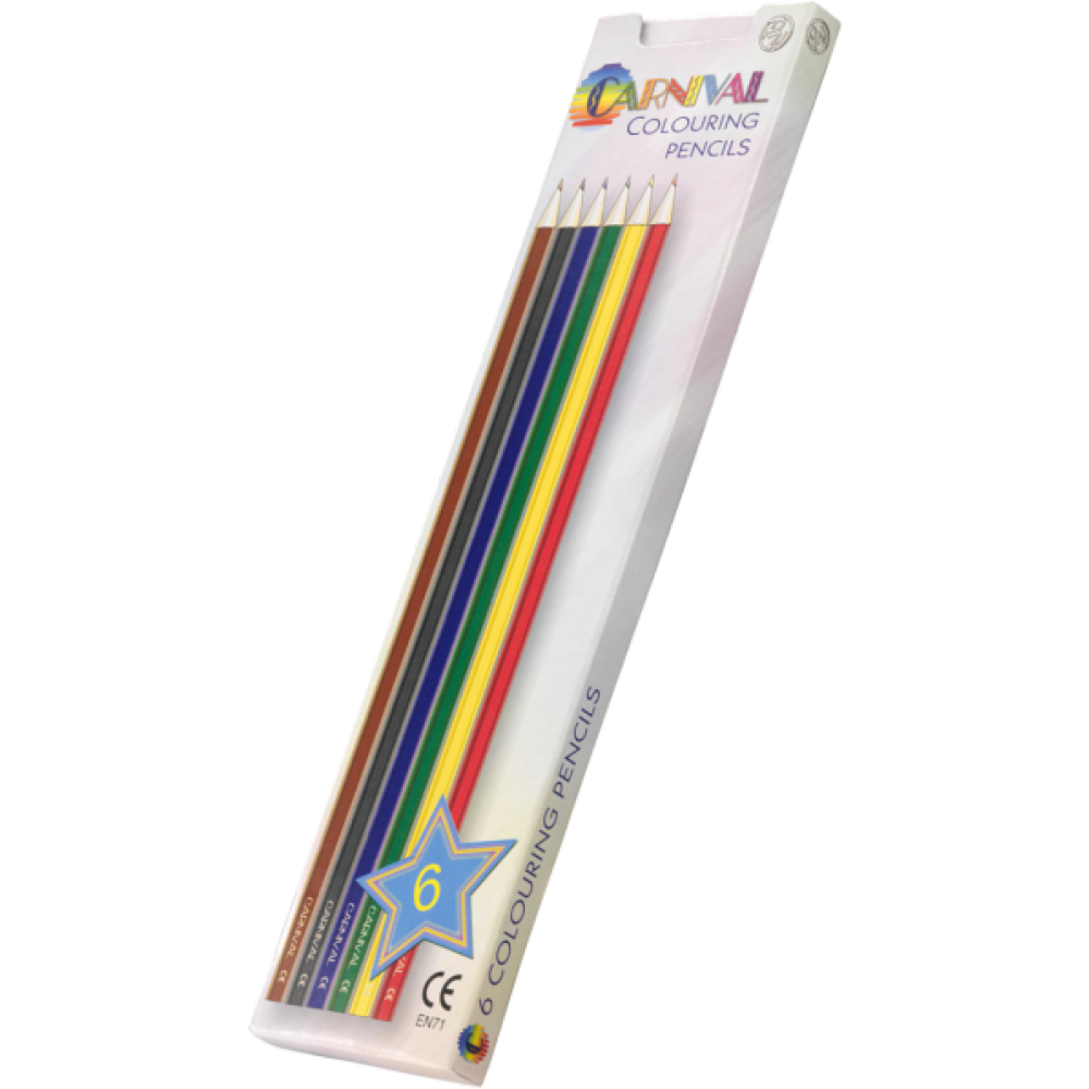 Carnival Colouring Pencils Full Size 6 Pack